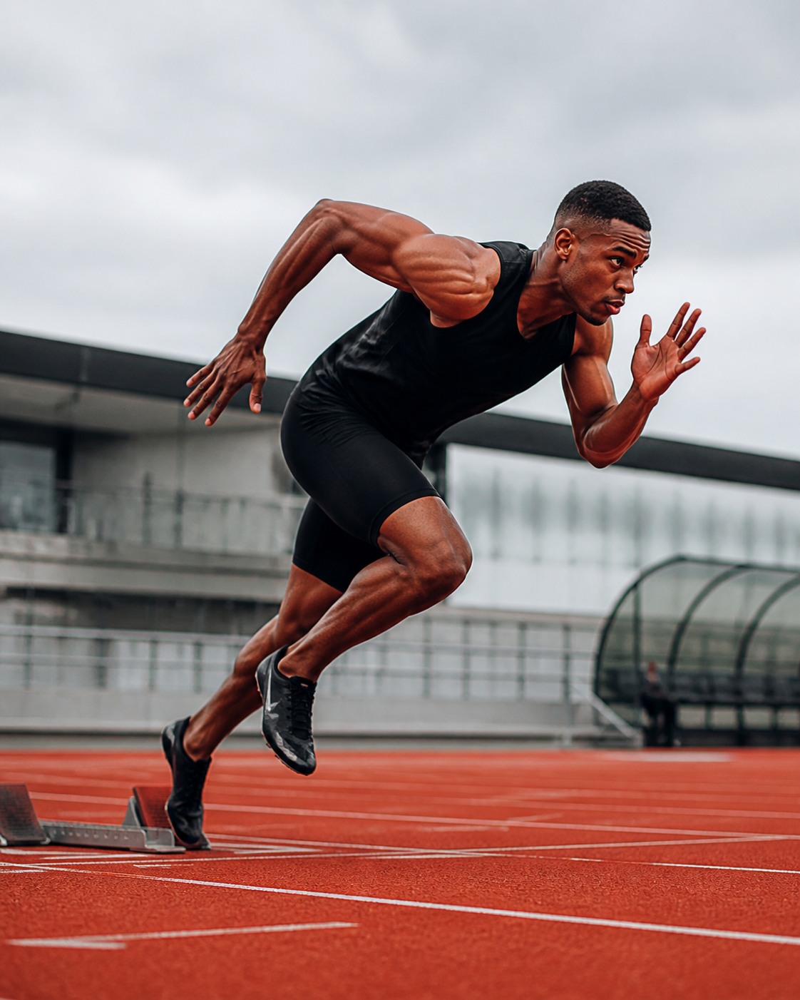 Sprinter in volle acceleratie